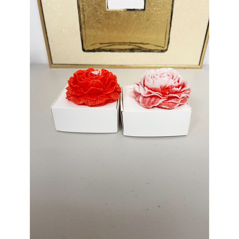 2PC 3D Peony Low Temperature Decor Candle Adult Rose Fragrance